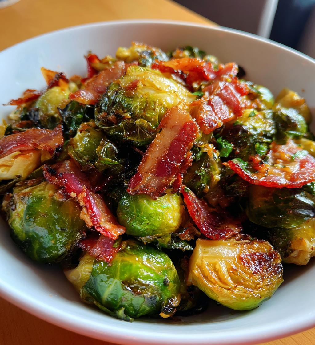 maple roasted brussel sprouts with bacon - detail 1