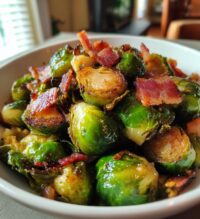 maple roasted brussel sprouts with bacon