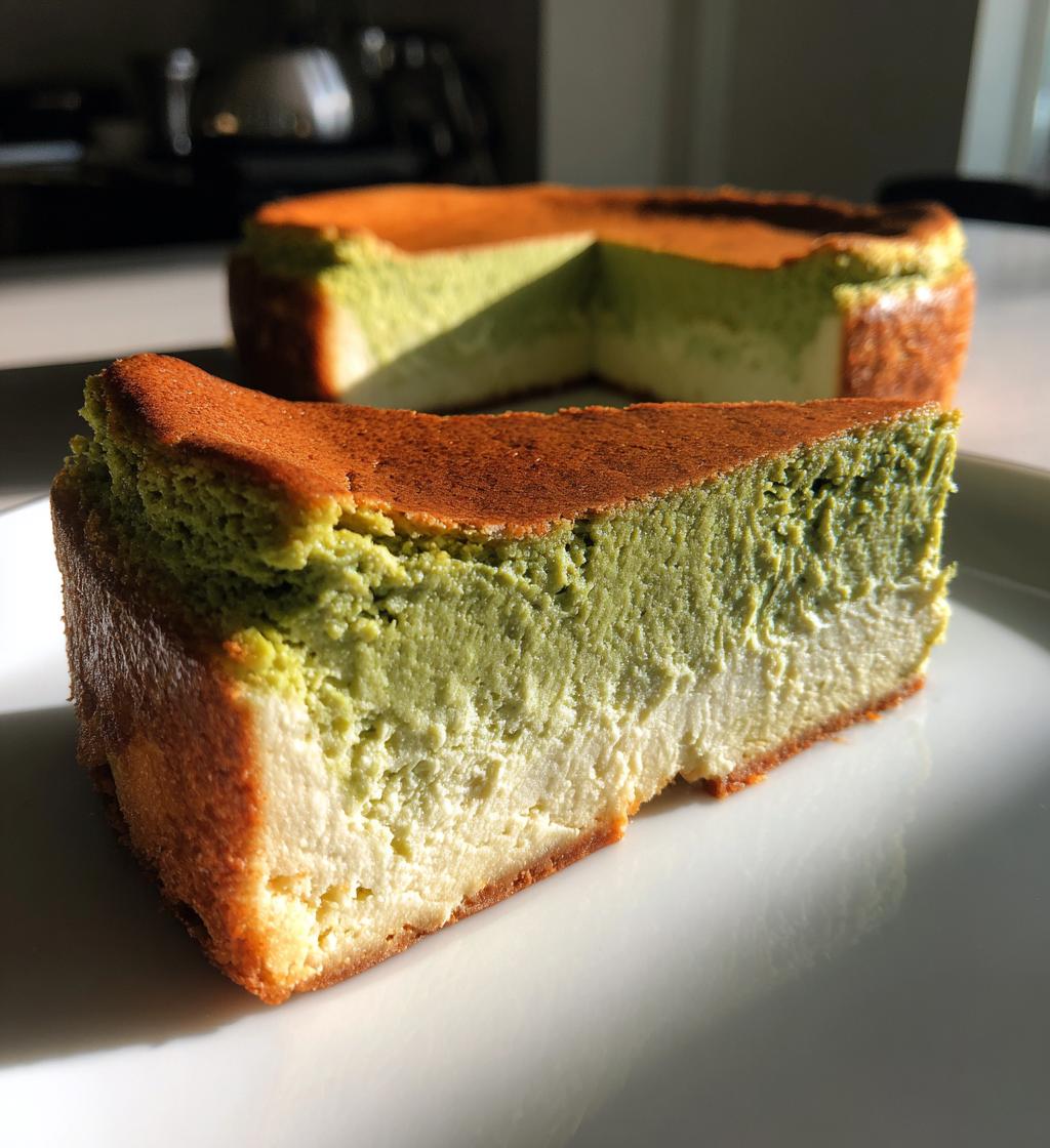 matcha japanese cheesecake