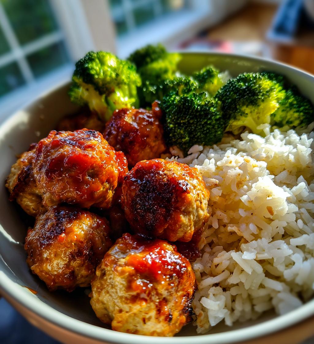 meatballs and rice bowl