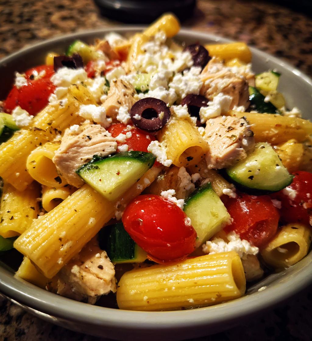 mediterranean chicken pasta salad
