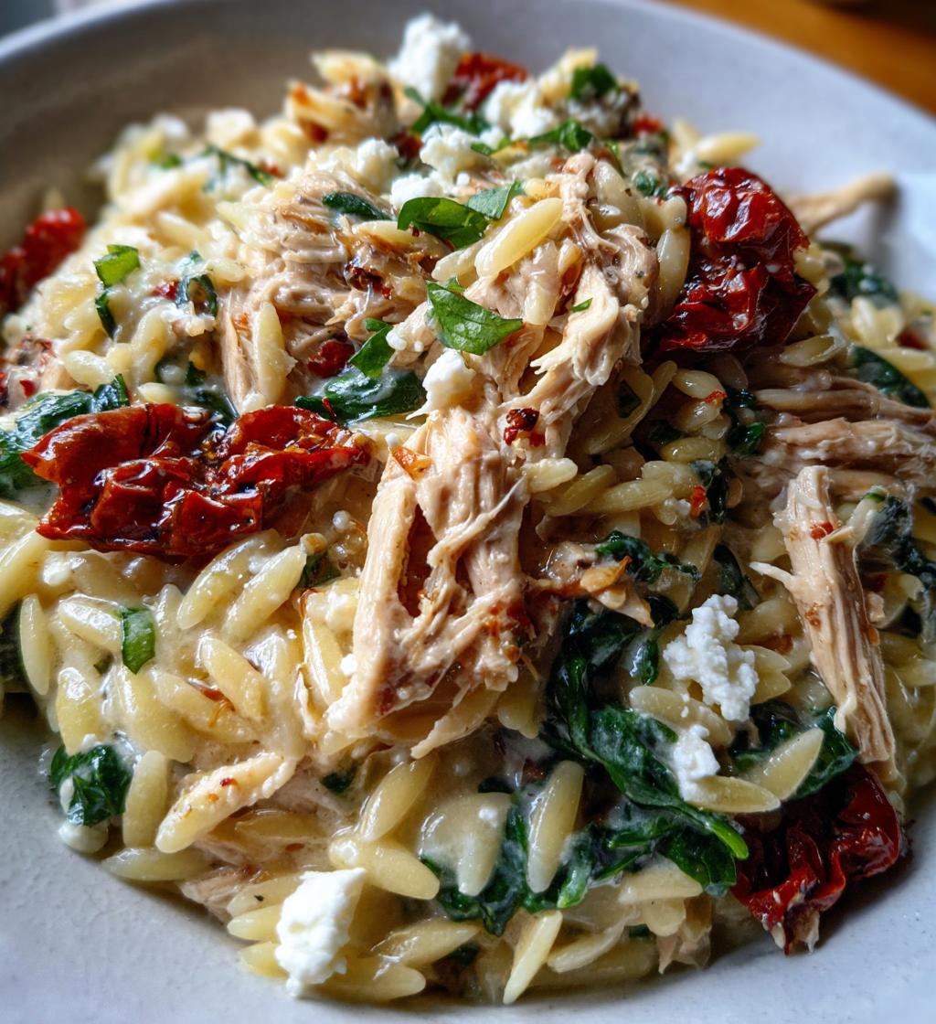 mediterranean creamy chicken orzo - detail 1