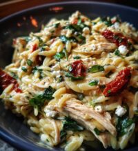 mediterranean creamy chicken orzo