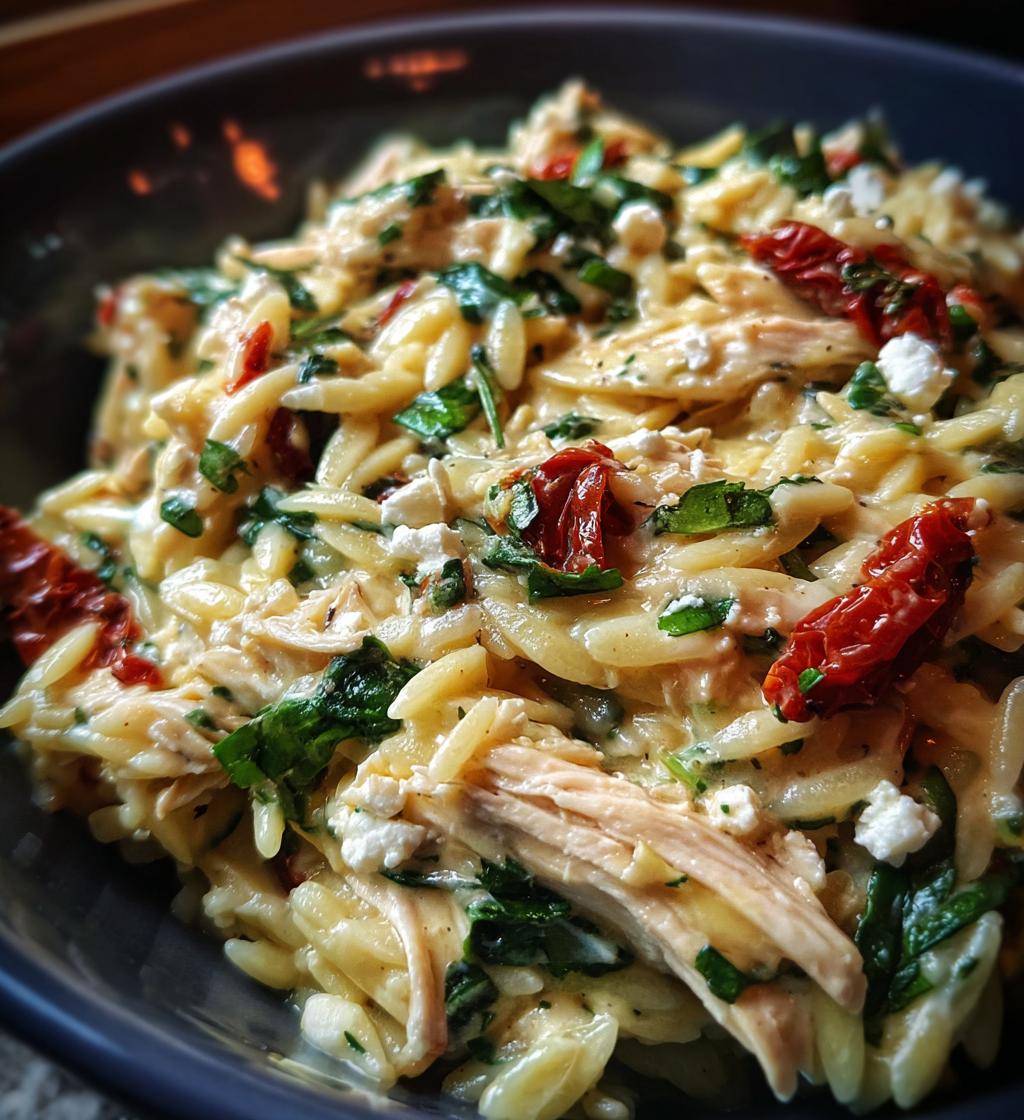 mediterranean creamy chicken orzo