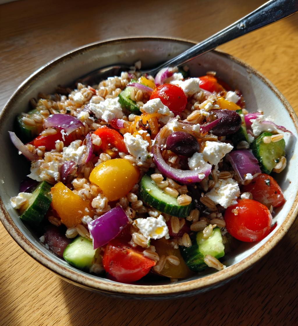 mediterranean farro bowl - detail 1