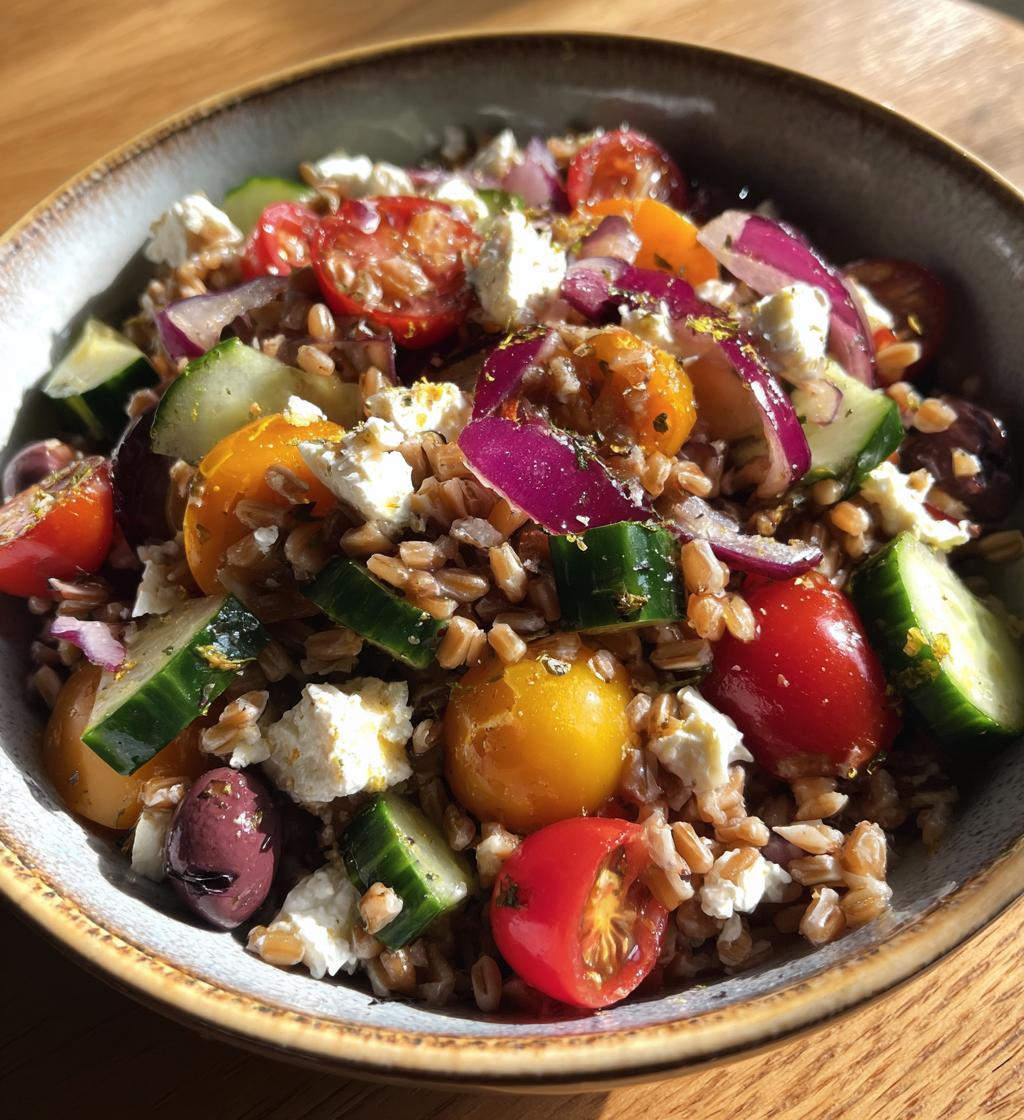 mediterranean farro bowl