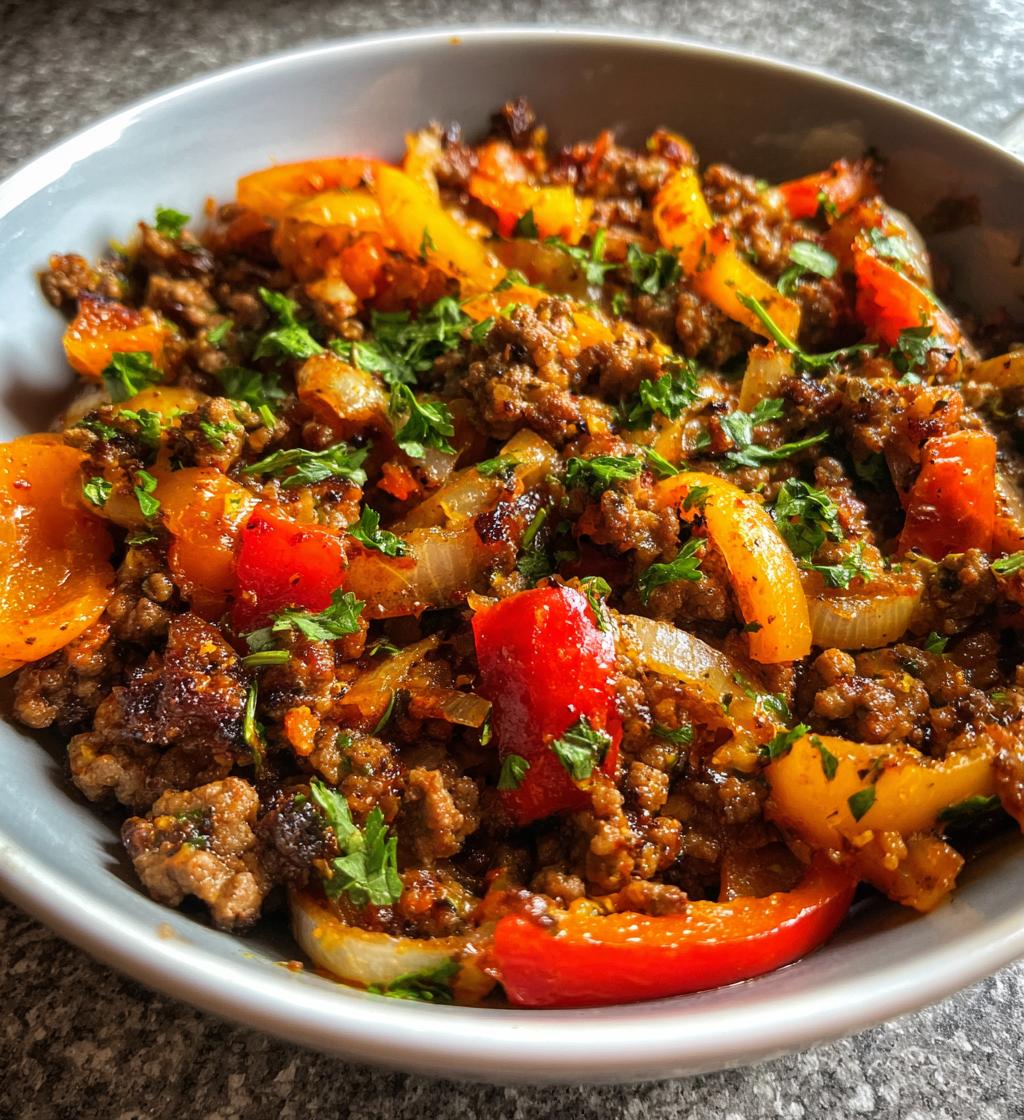 mediterranean ground beef stir fry recipe - detail 1