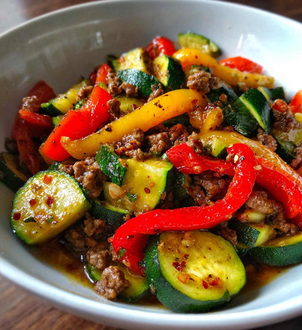 mediterranean ground beef stir fry recipe - detail 1
