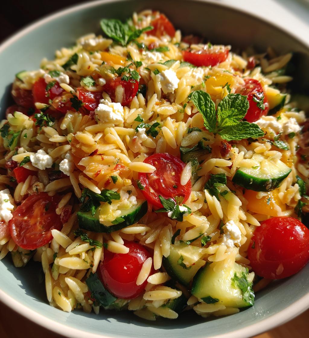 mediterranean orzo pasta salad - detail 1