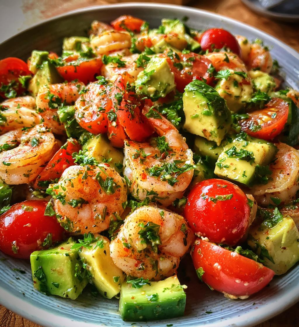 mediterranean shrimp and avocado salad