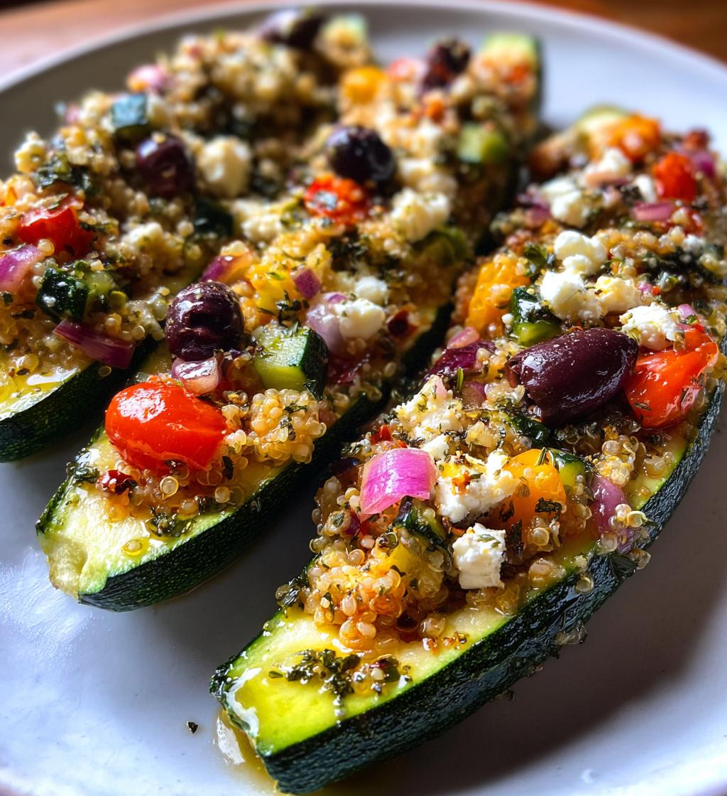 mediterranean stuffed zucchini - detail 1