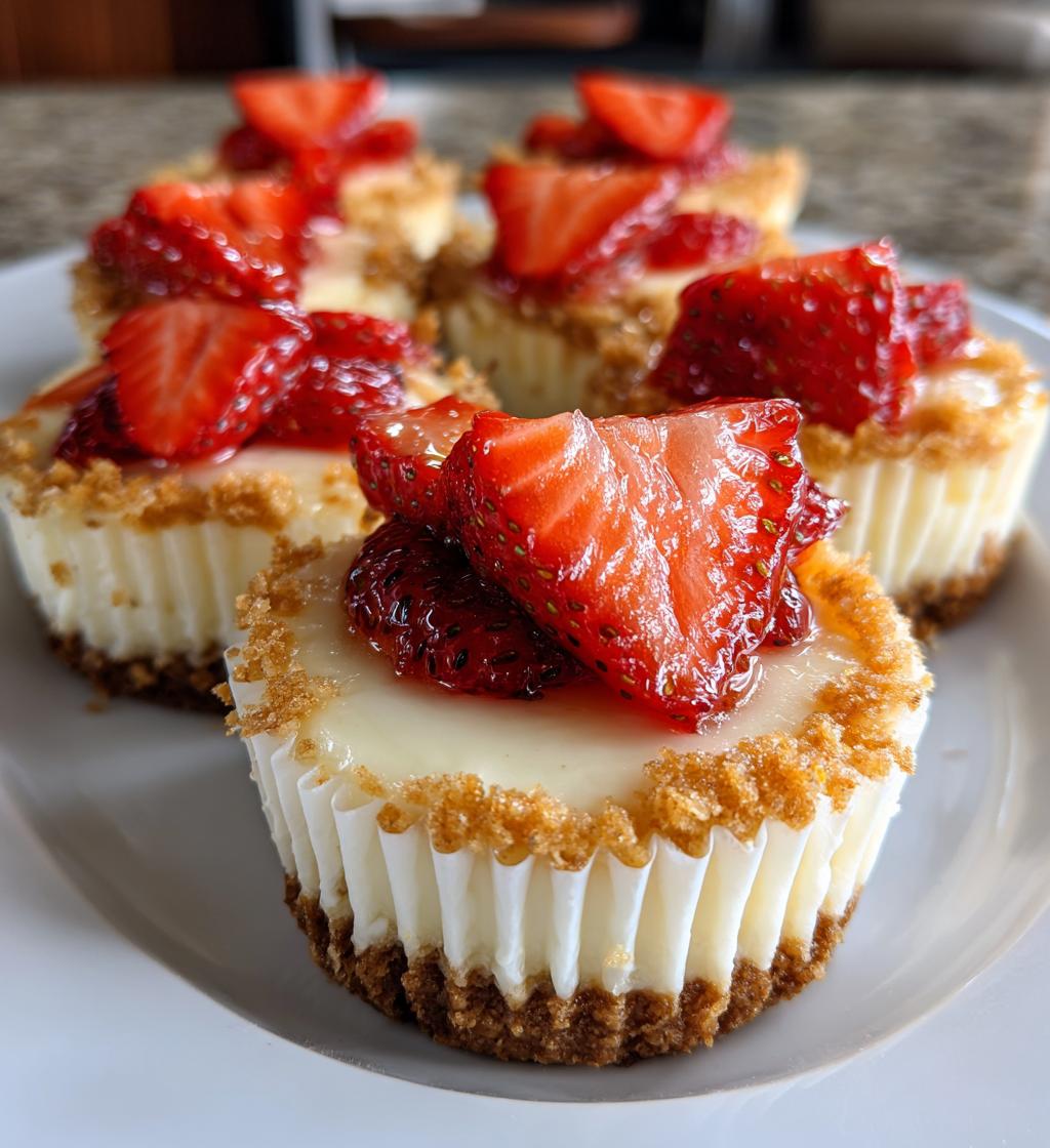mini strawberry cheesecakes - detail 1