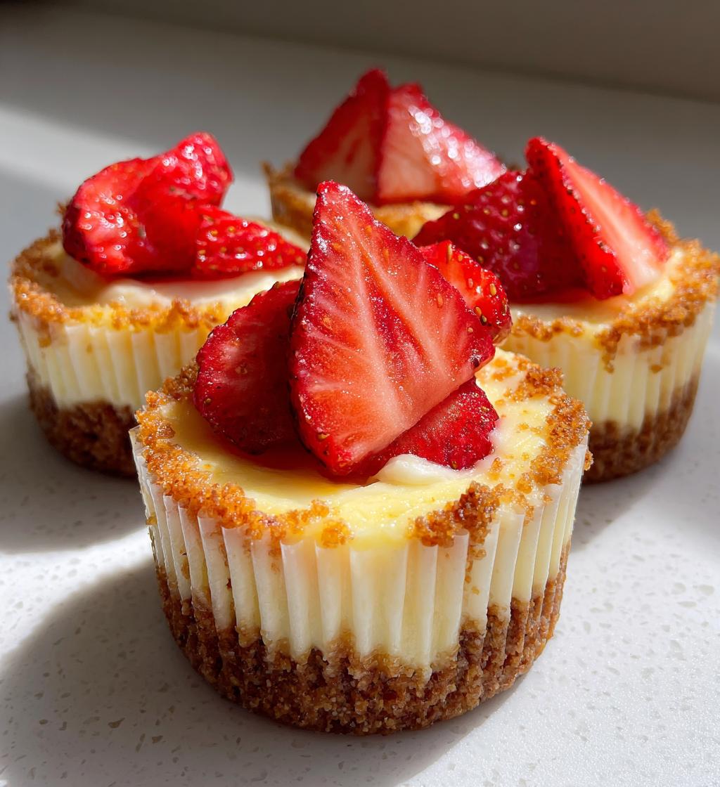 mini strawberry cheesecakes