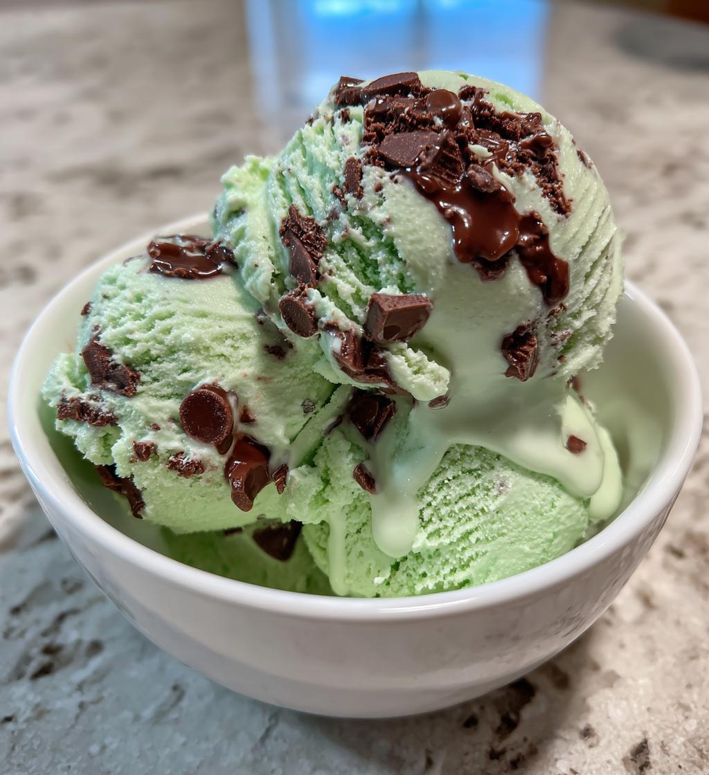 mint chocolate chip ice cream - detail 1