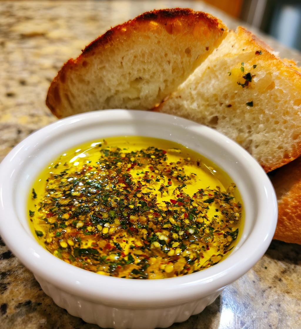 olive oil dip with warm bread