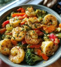 one pan 20 minute garlic parmesan shrimp veggies