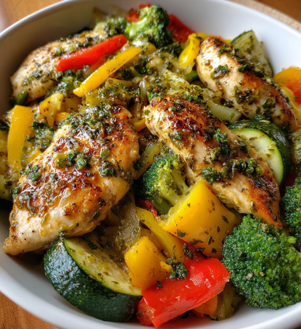 one pan 20 minute lemon herb chicken veggies - detail 1