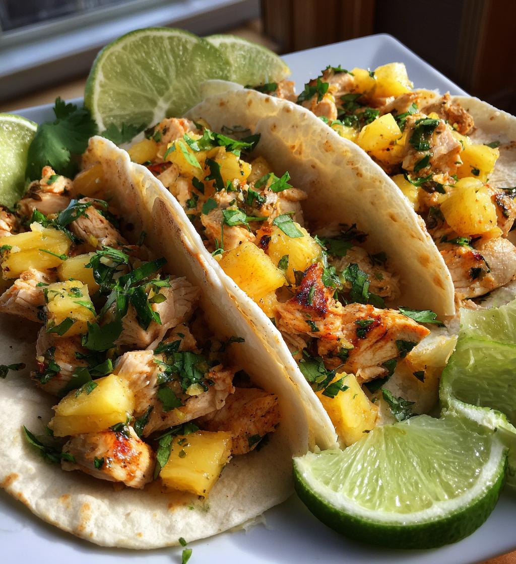 one pan chicken pineapple tacos - detail 1