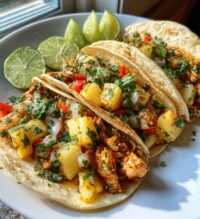 one pan chicken pineapple tacos