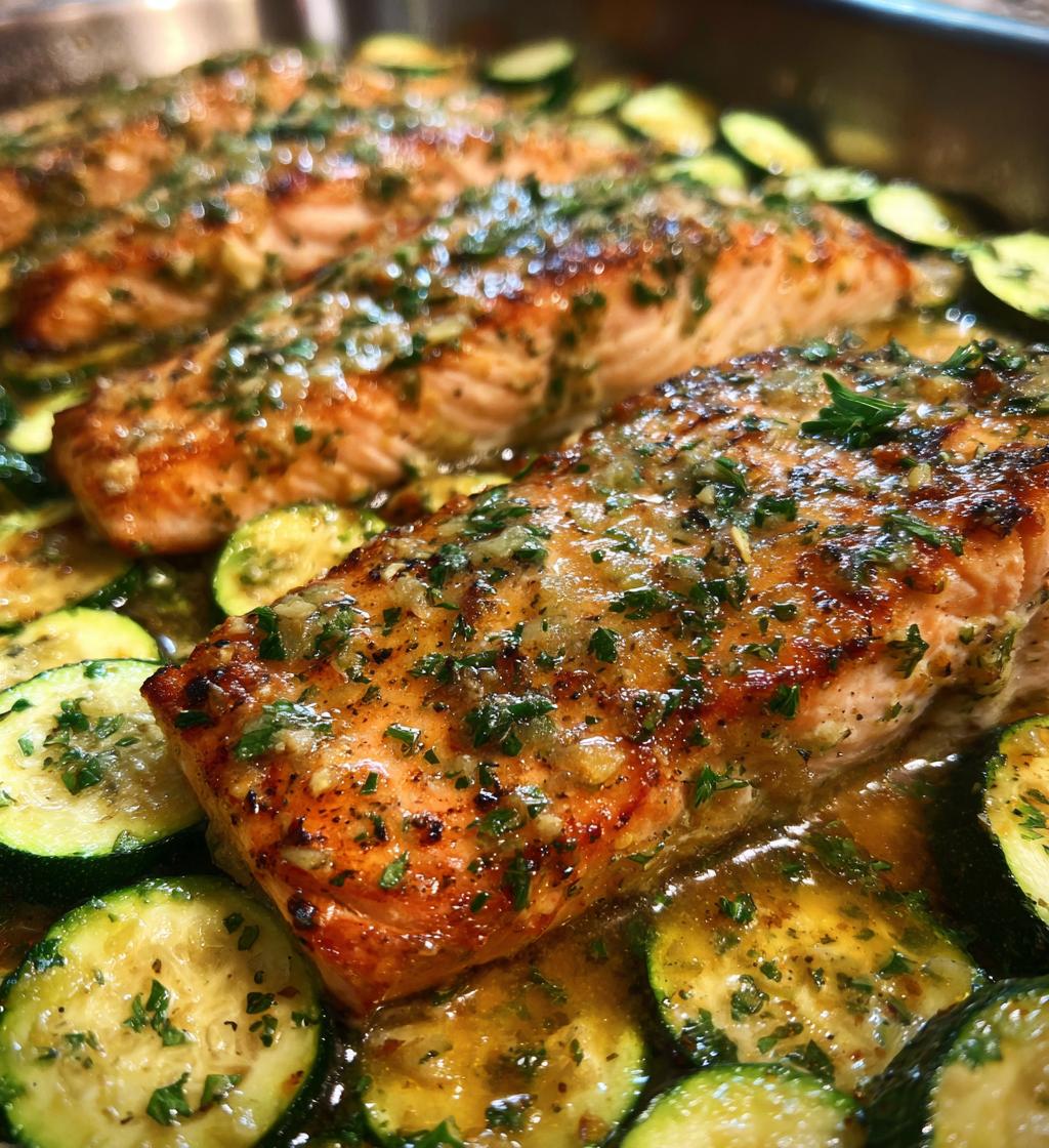 one pan lemon herb salmon and zucchini