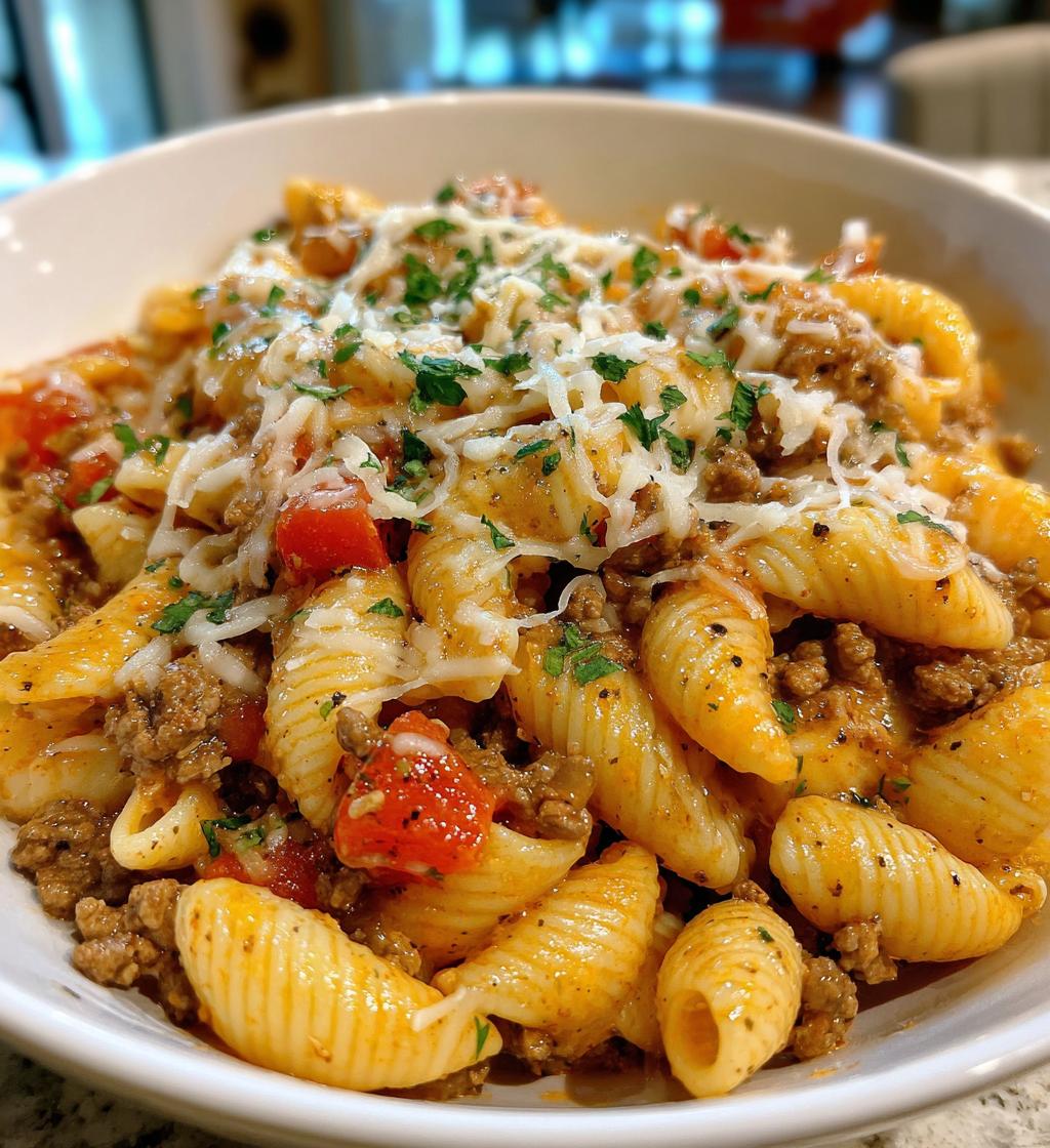 one pot beef taco pasta - detail 1