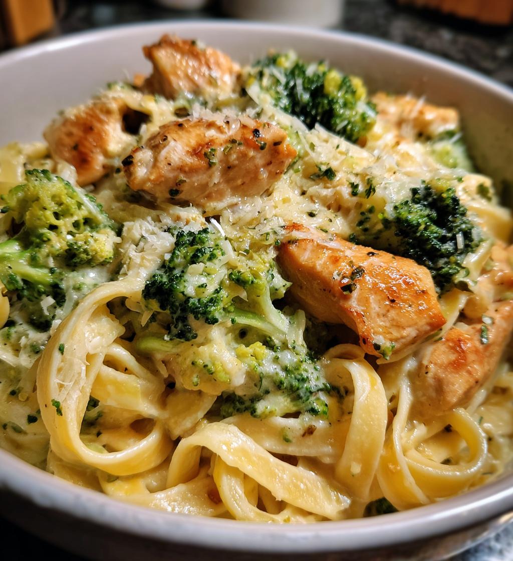 one pot chicken broccoli alfredo - detail 1