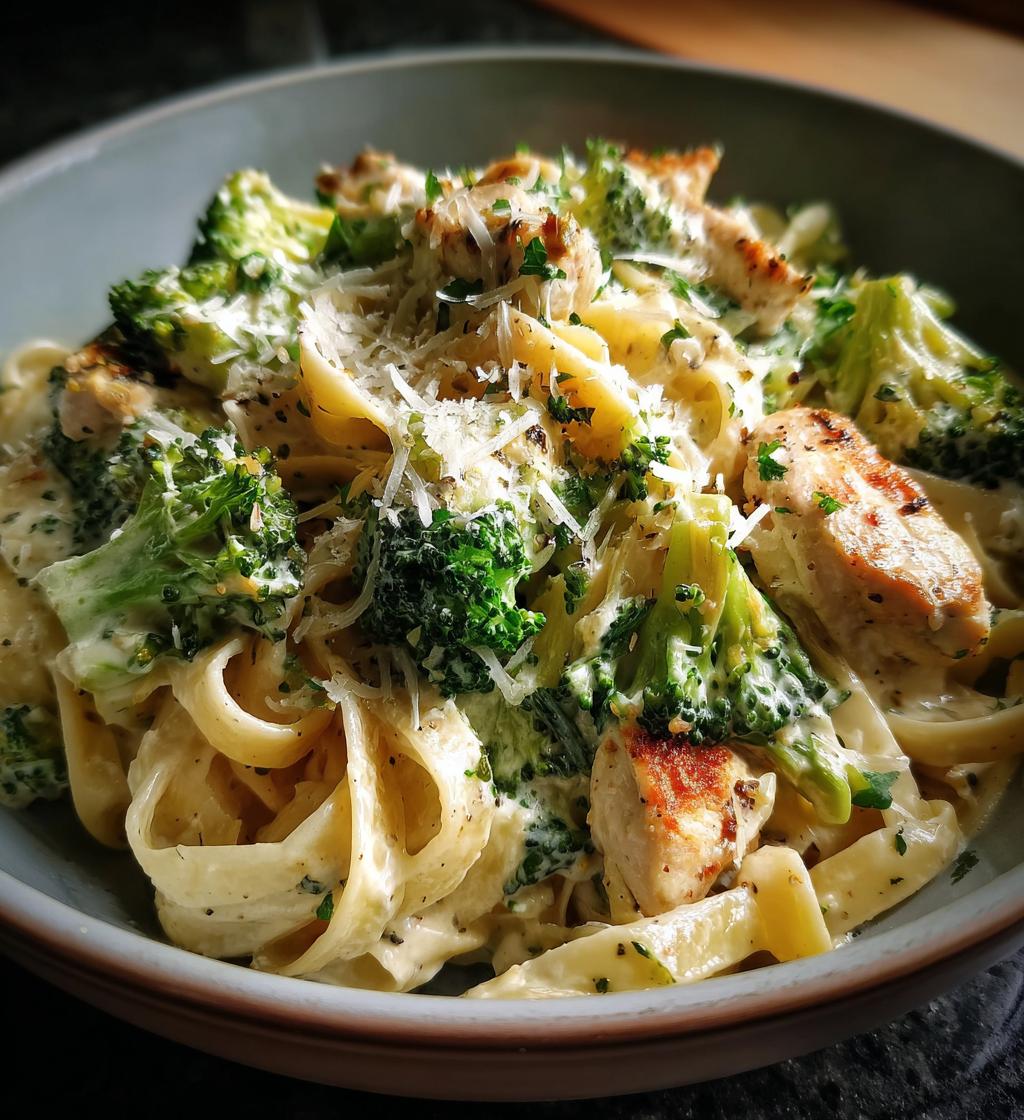 one pot chicken broccoli alfredo