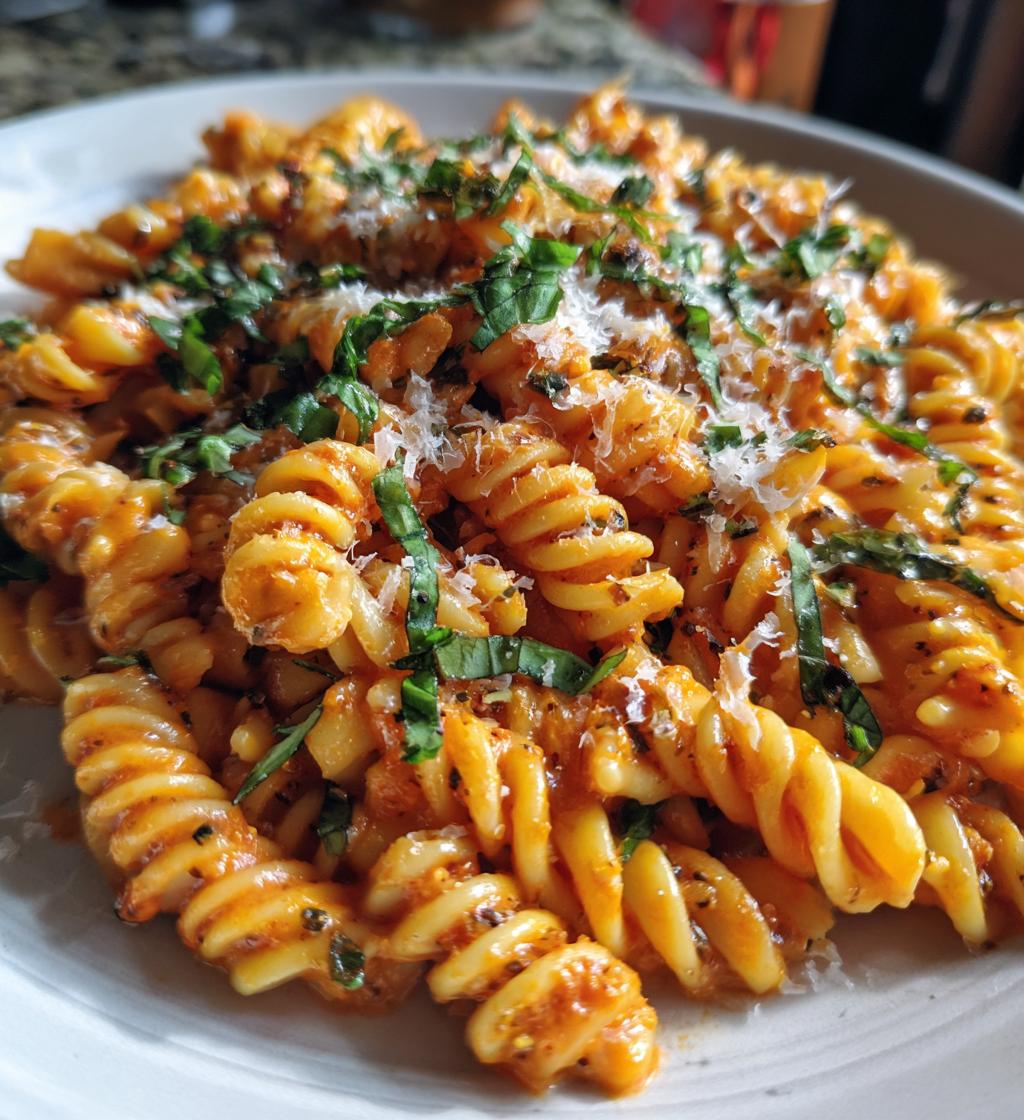 one pot creamy tomato basil pasta - detail 1