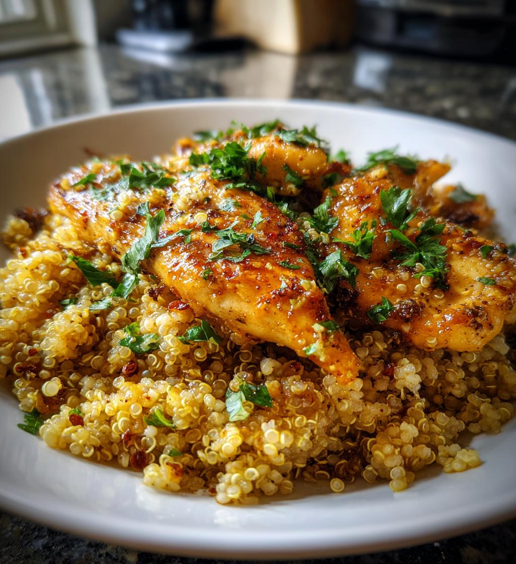 one pot garlic butter chicken and quinoa - detail 1