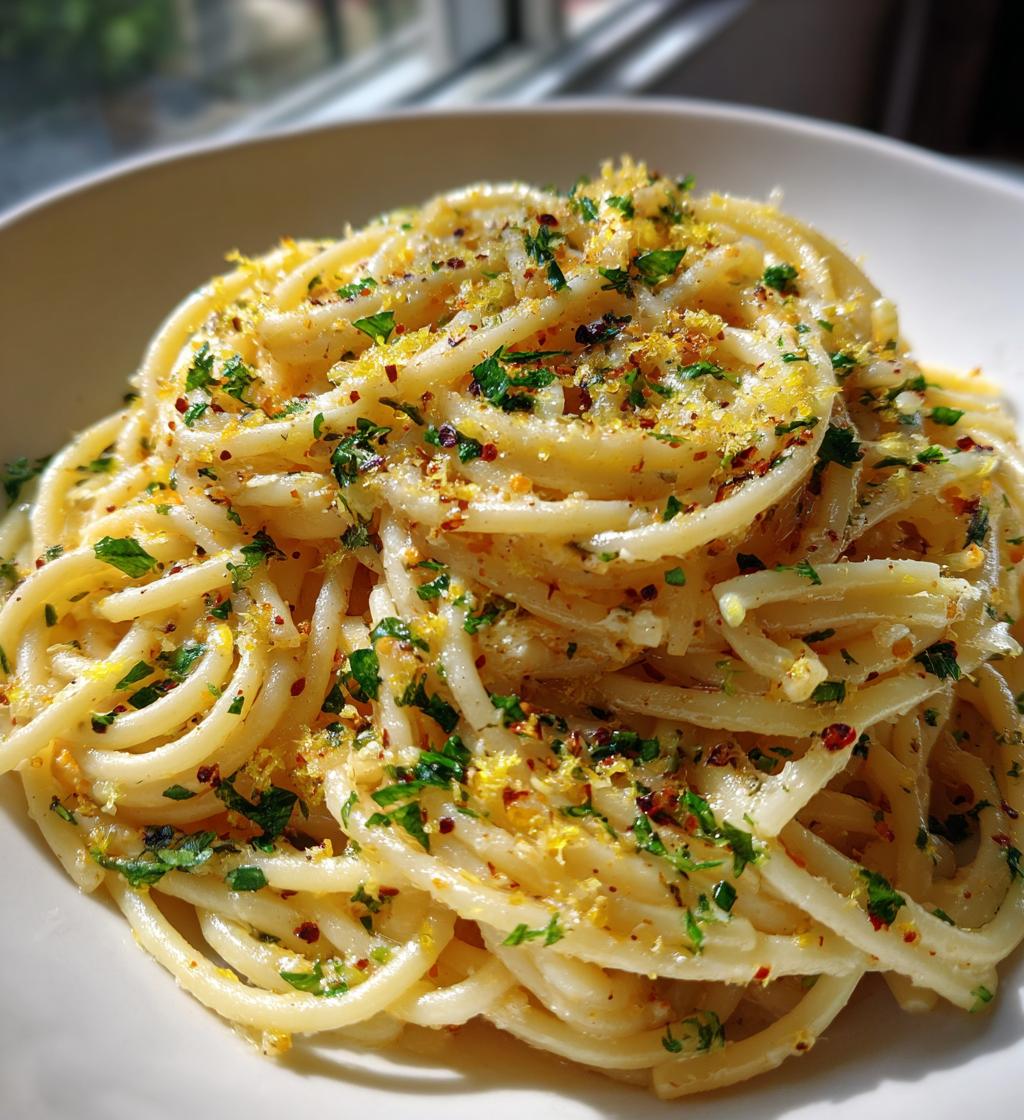 one pot lemon garlic parmesan pasta - detail 1