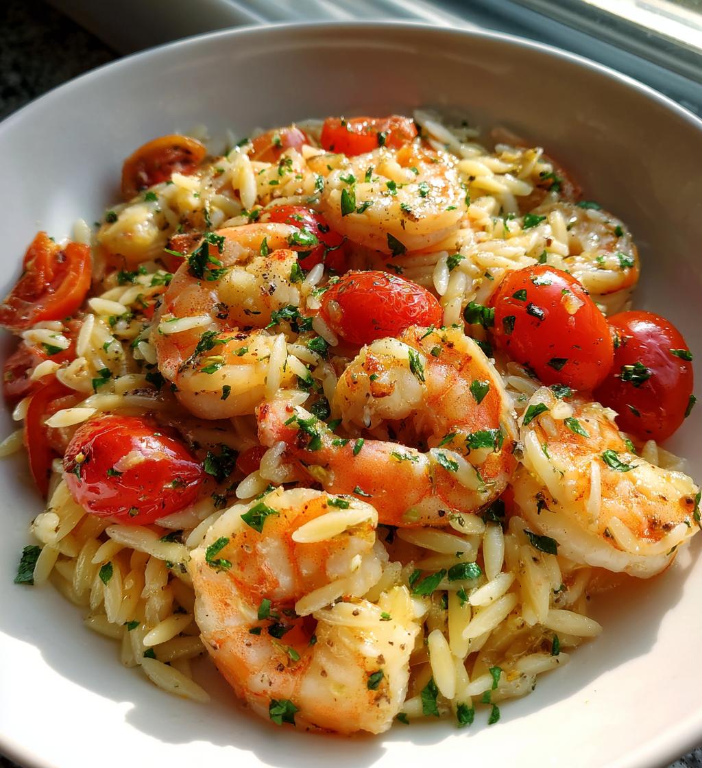 one pot marry me shrimp and orzo pasta - detail 1