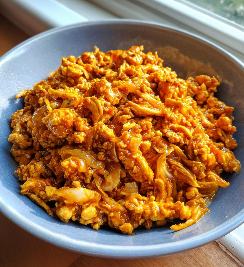 orange ground chicken - detail 1