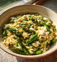 orzo with asparagus feta