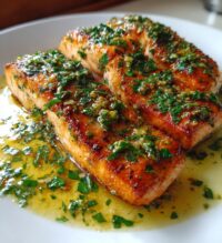 pan fried salmon with garlic butter sauce