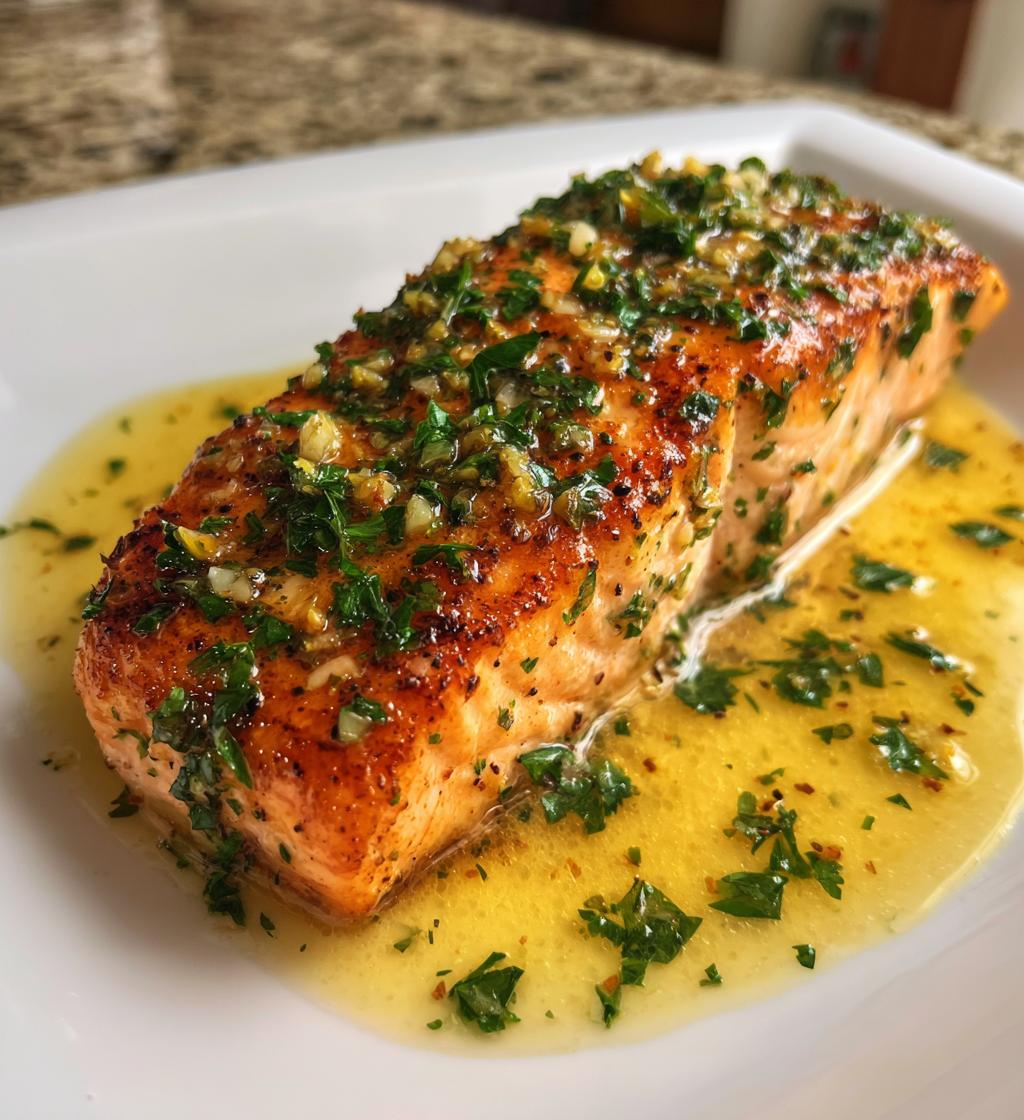 pan fried salmon with garlic butter sauce
