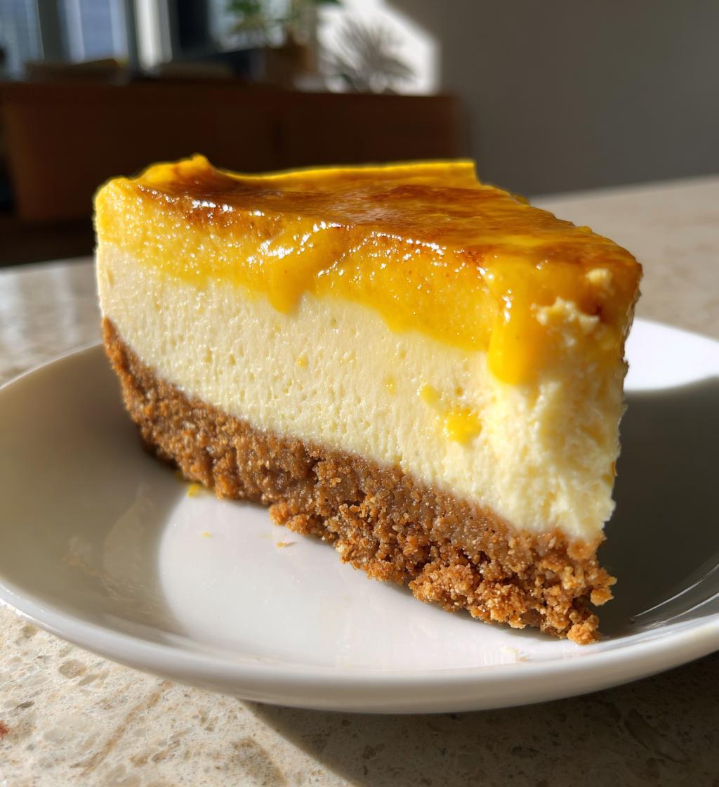passion fruit mango cheesecake gingersnap crust - detail 1