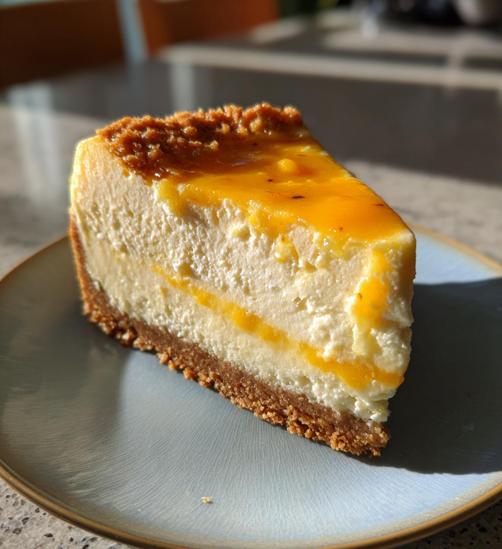 passion fruit mango cheesecake gingersnap crust