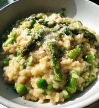 pea and asparagus risotto