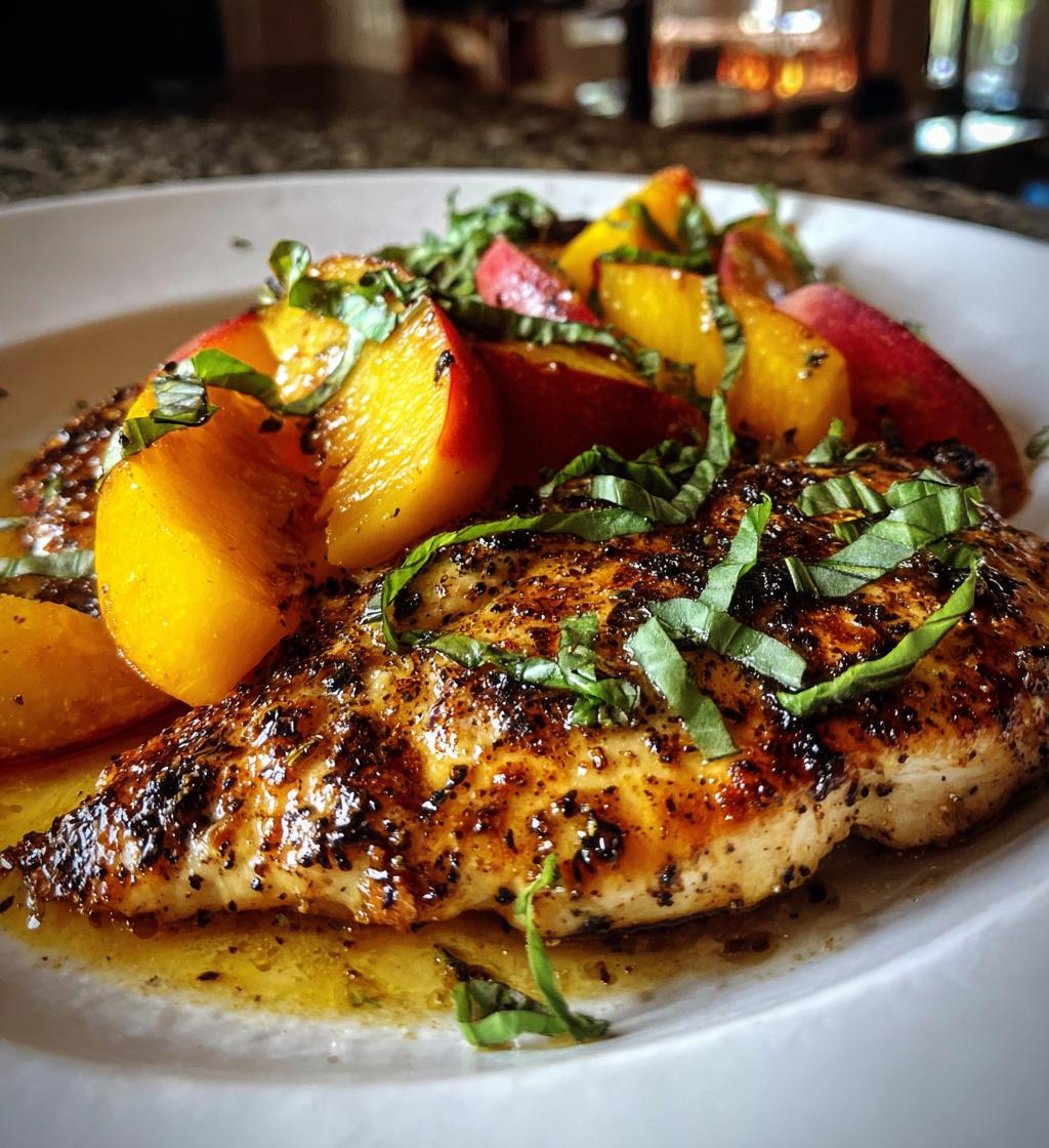 peach basil balsamic chicken - detail 1