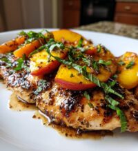 peach basil balsamic chicken