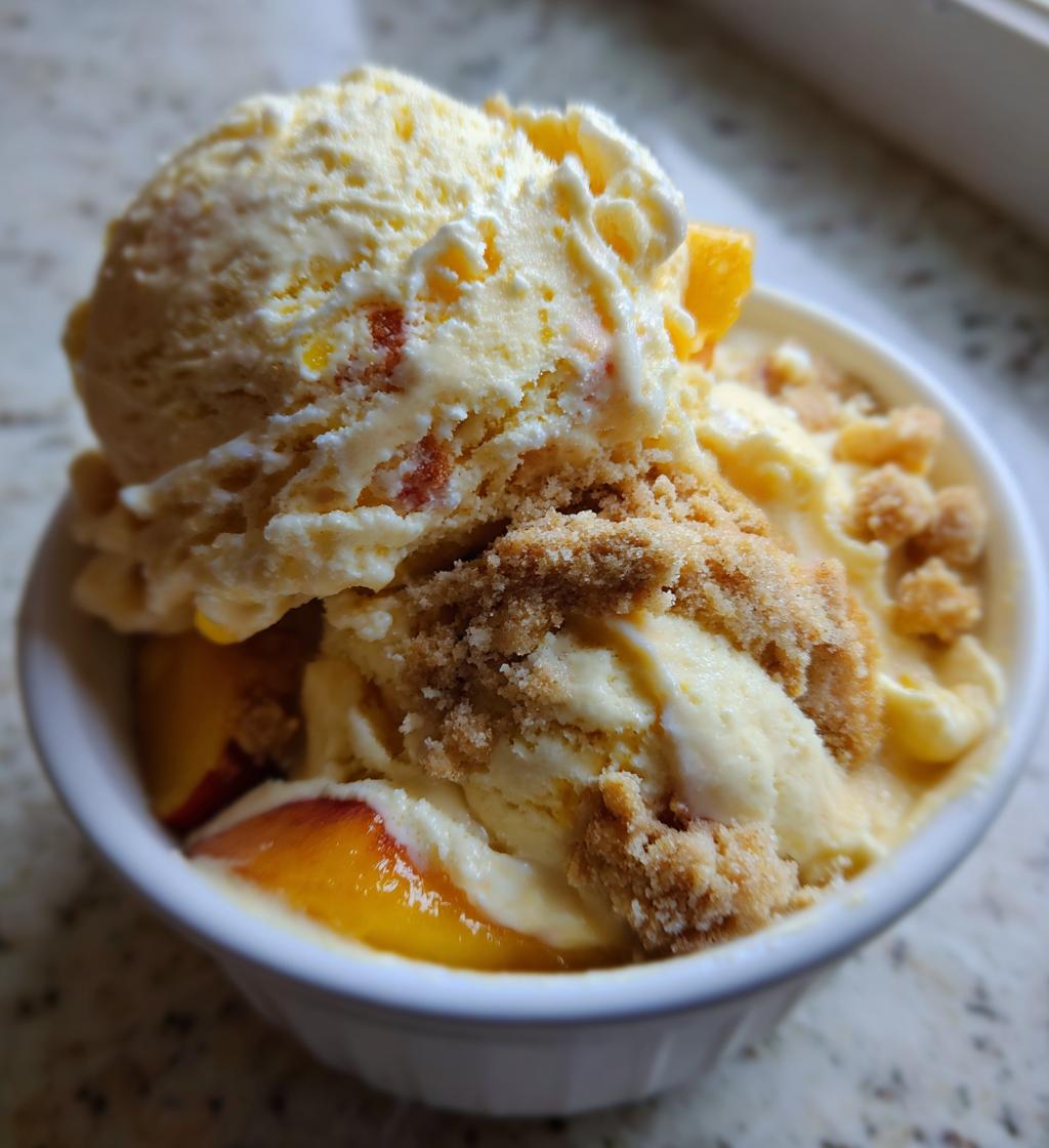 peach cobbler ice cream - detail 1