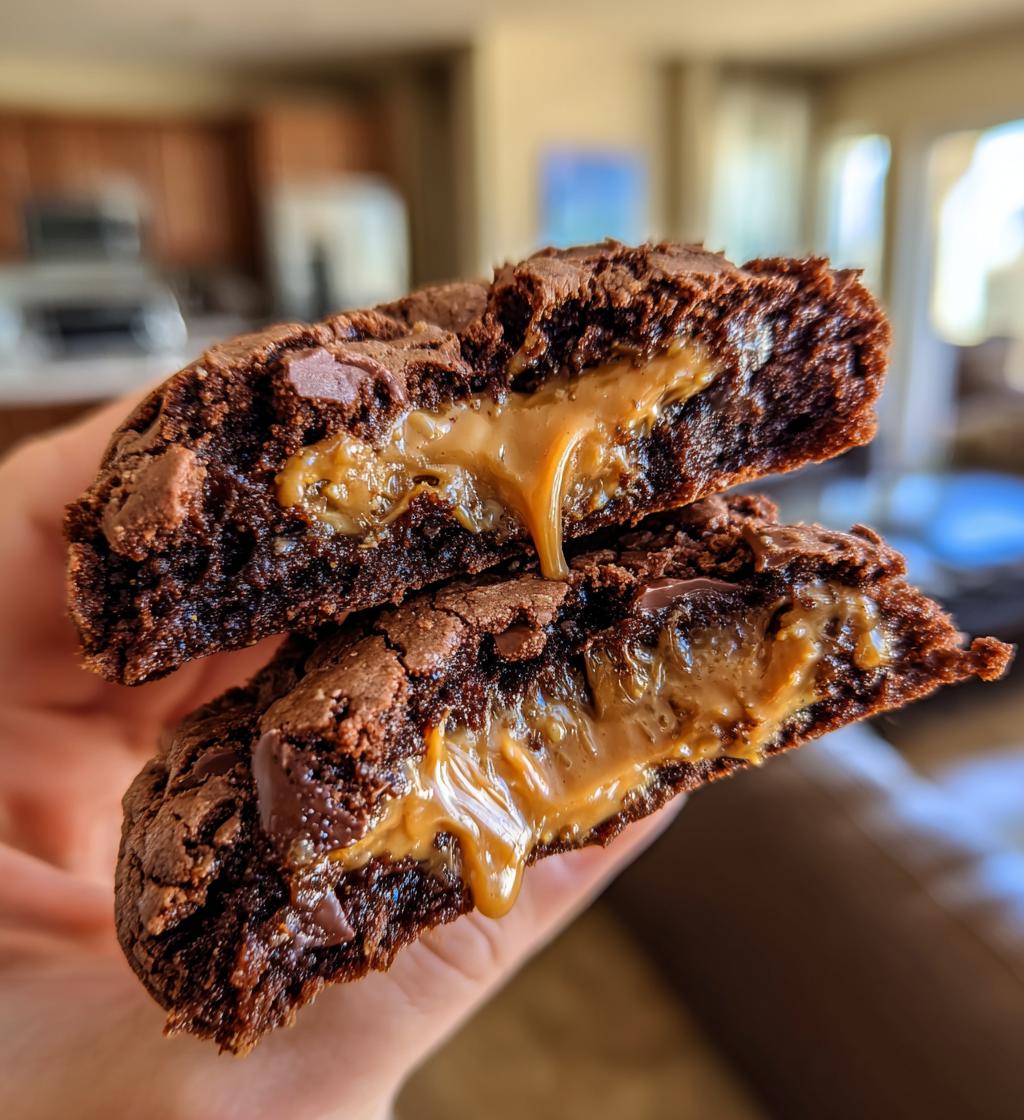 peanut butter filled brownie cookies - detail 1