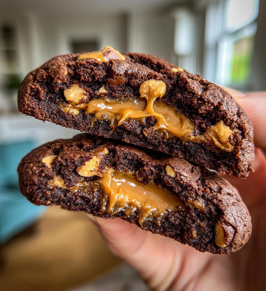 peanut butter filled brownie cookies