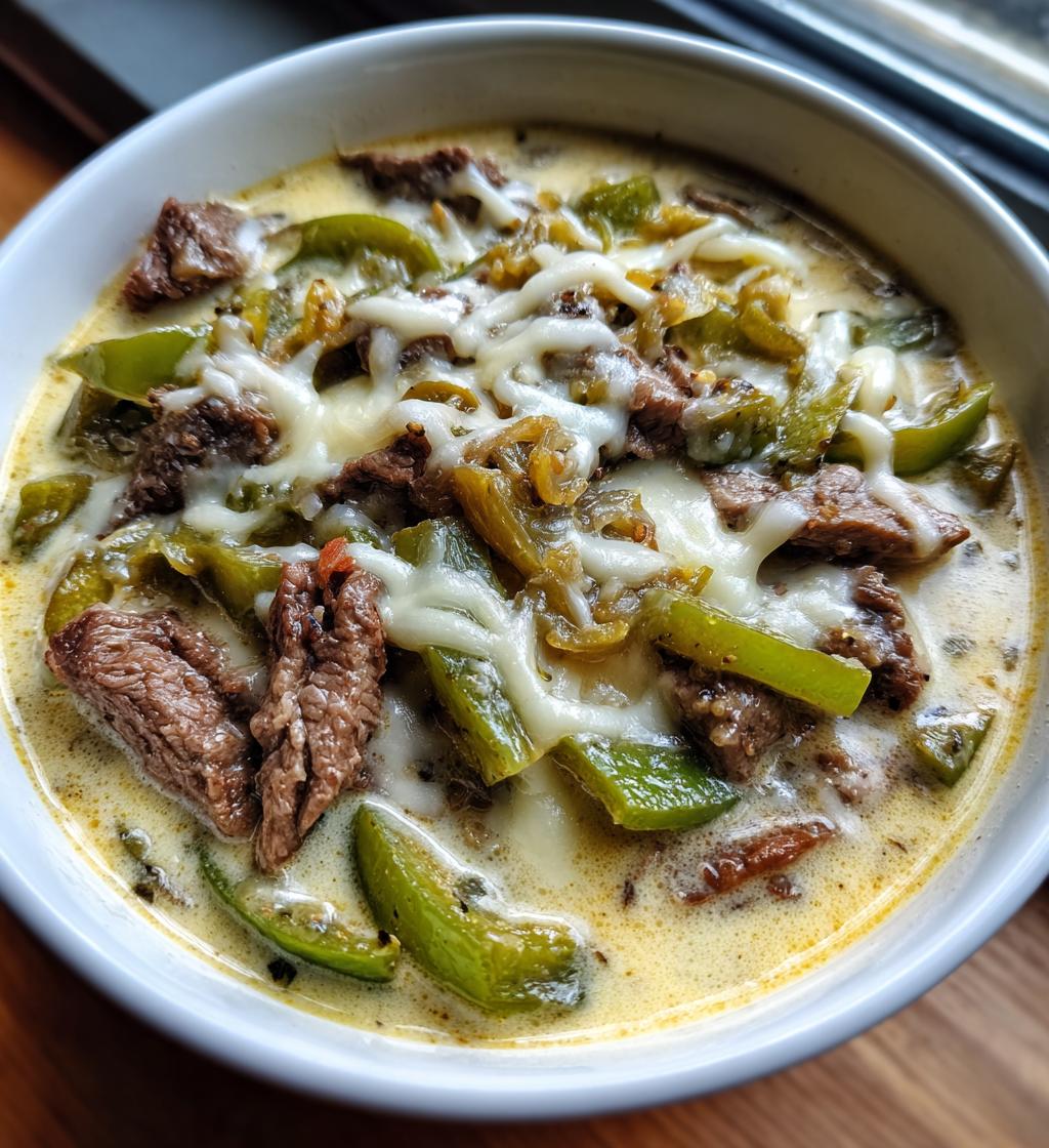 philly cheesesteak soup - detail 1