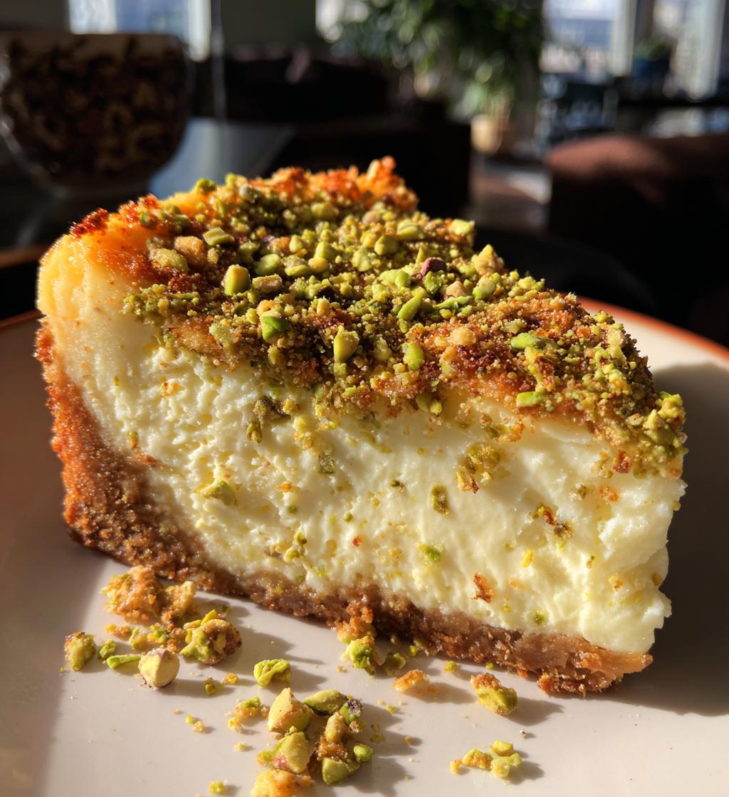 pistachio cheesecake - detail 1