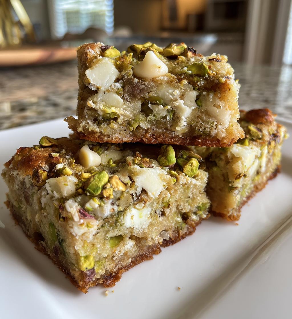 pistachio dream cookie bars - detail 1