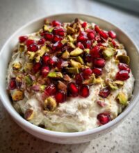 pomegranate pistachio whipped feta