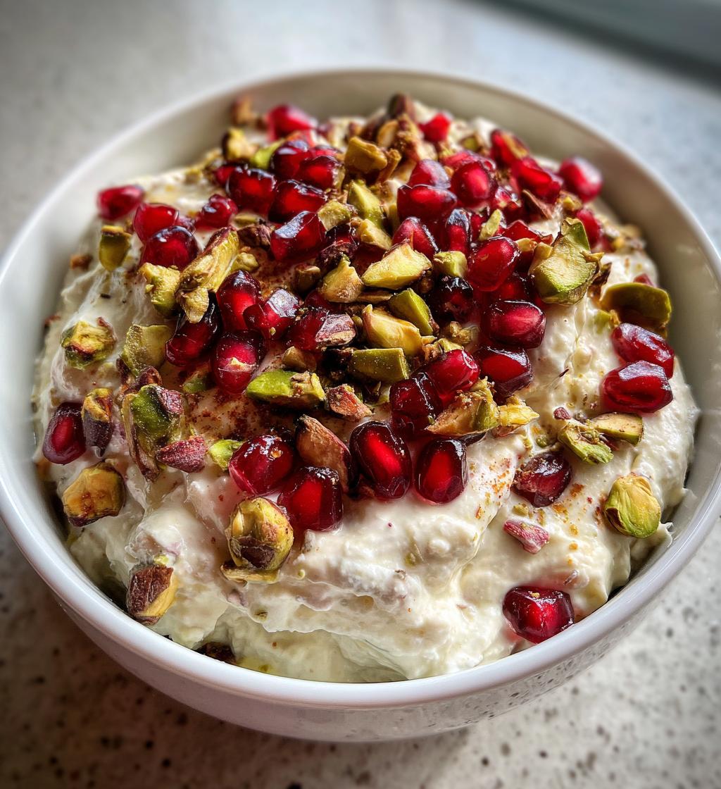 pomegranate pistachio whipped feta