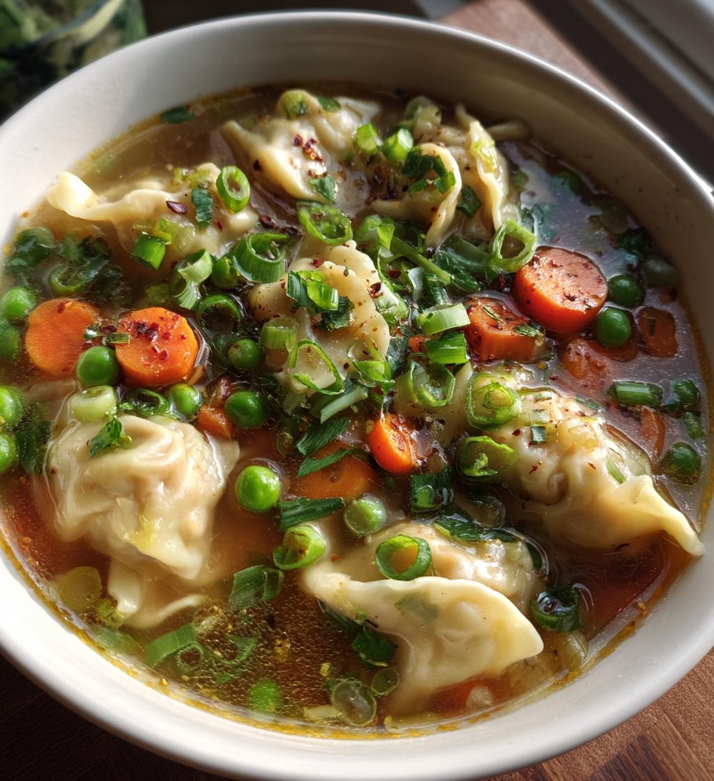 potsticker soup - detail 1