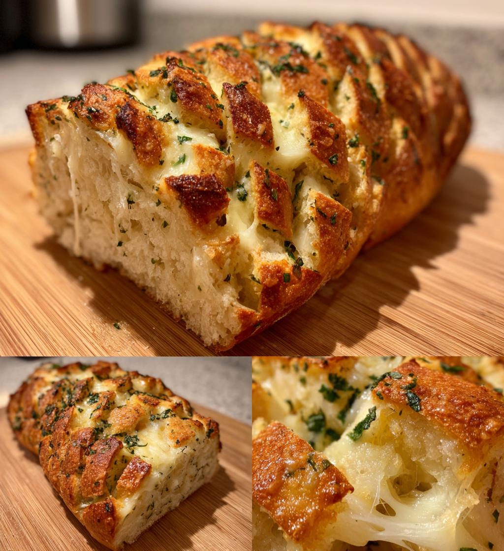 pull apart garlic bread - detail 1